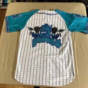 Dreamville Men's Baseball Jersey - Teal and White